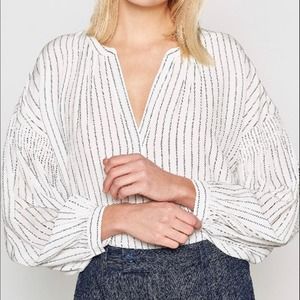Joie Azabeth Blouse Porcelain Size M